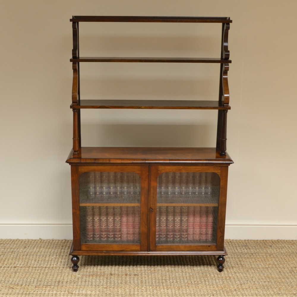 Elegant Regency Rosewood Antique Display Bookcase