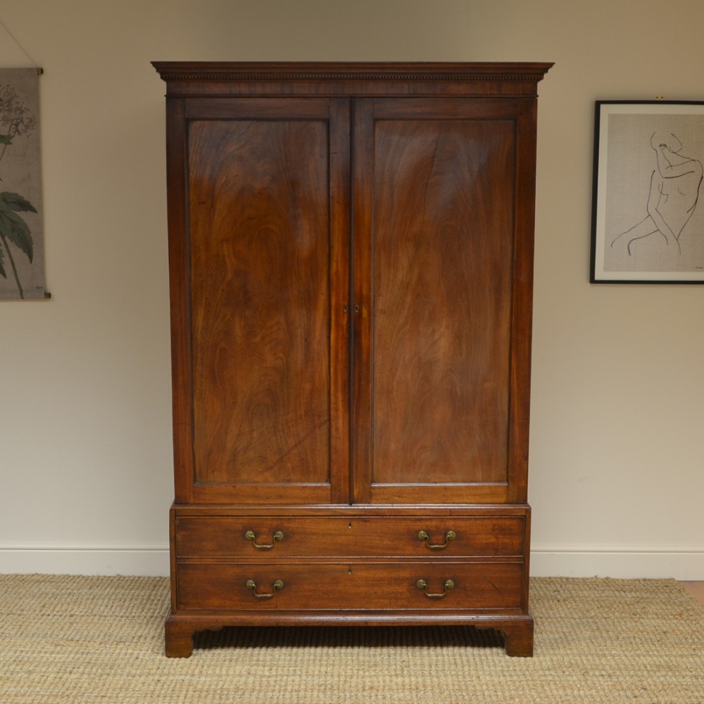 Georgian Mahogany Characterful Antique Double Wardrobe
