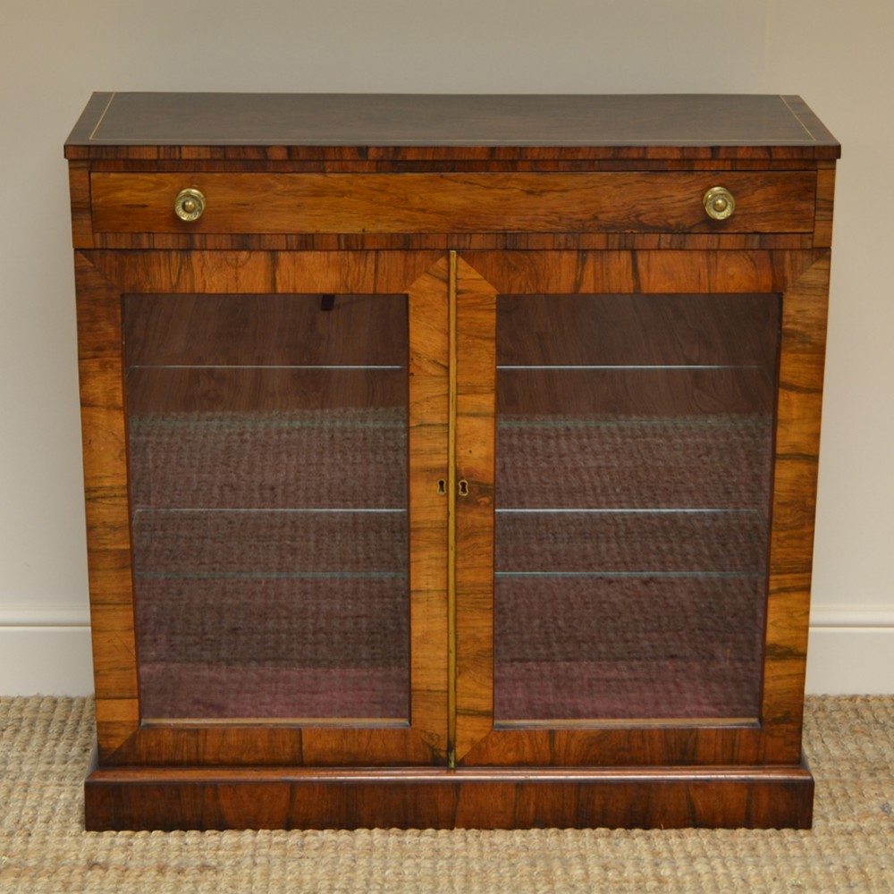 Fine Quality Regency Rosewood Antique Glazed Display Cabinet