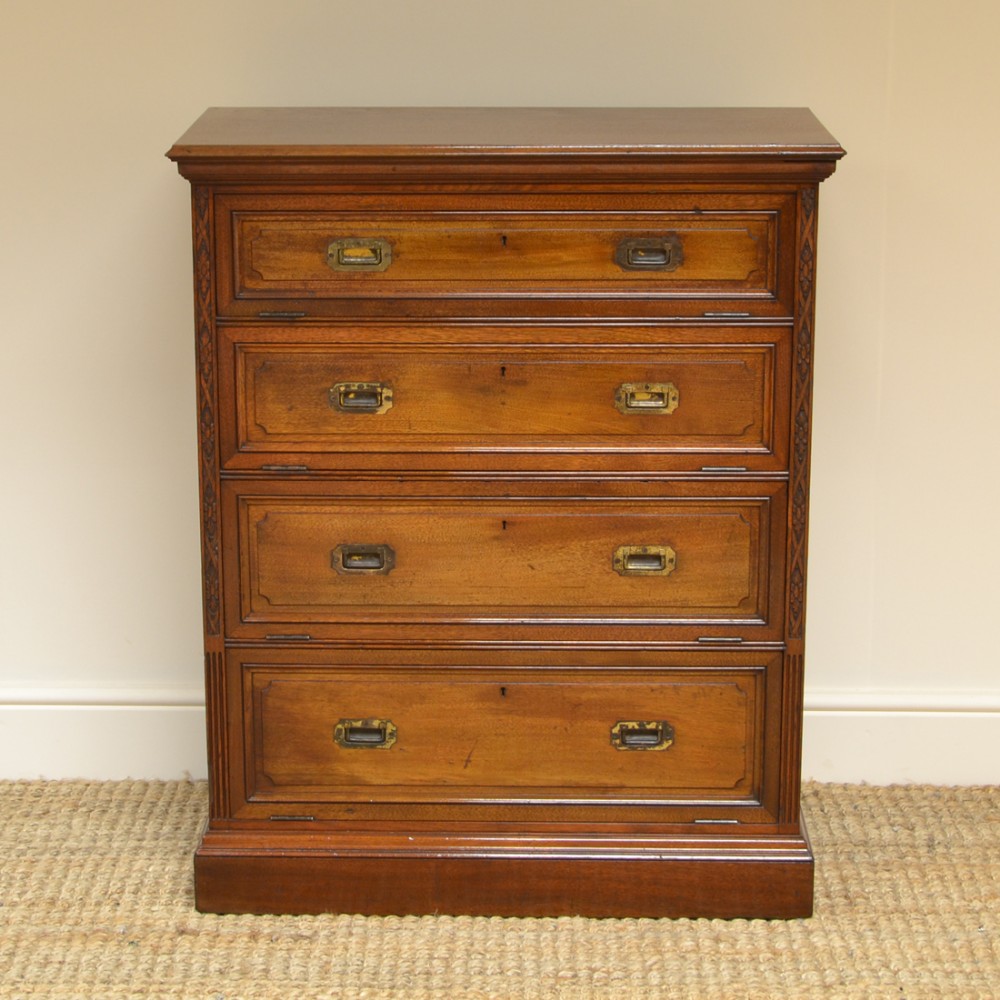 Rare Victorian Walnut Antique Collectors Chest