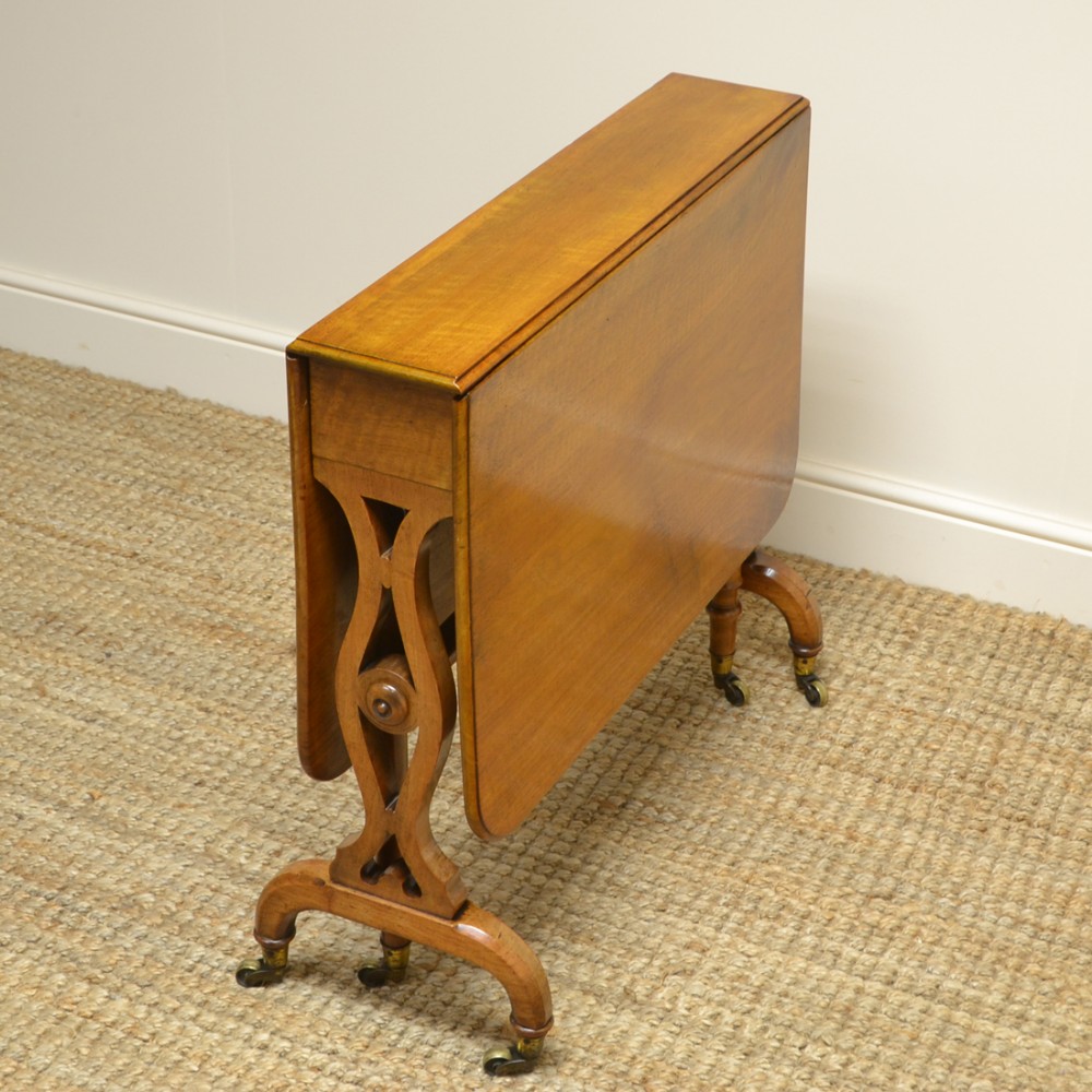 Beautiful Victorian Golden Satin Walnut Antique Sutherland Table