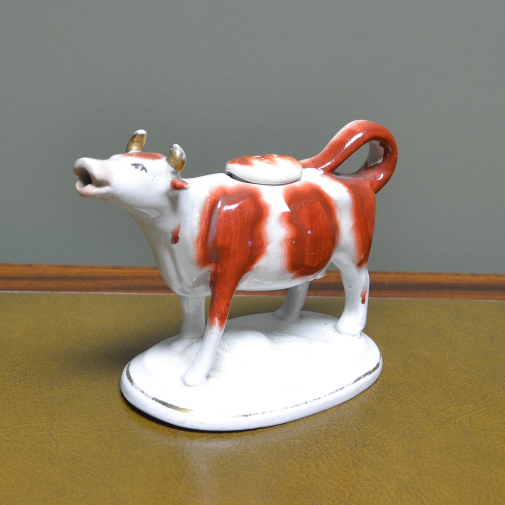 Victorian Staffordshire Pottery Cow Creamer