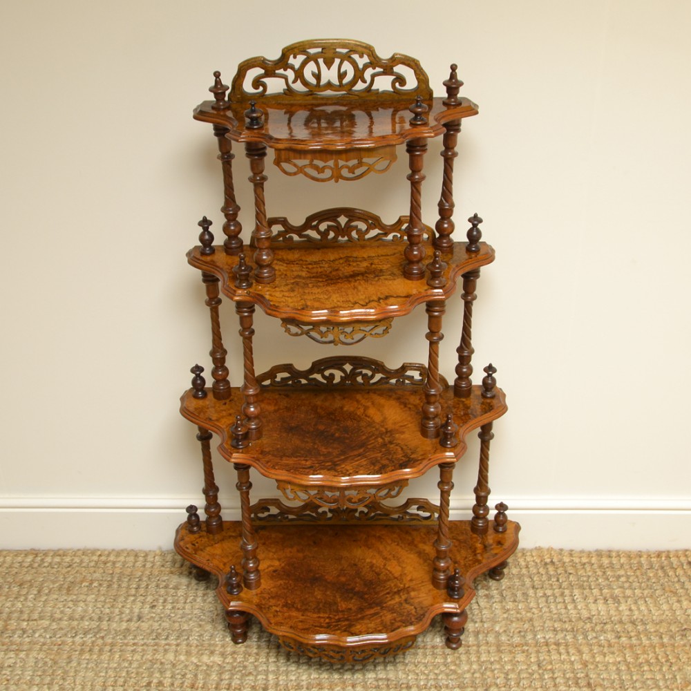Fine Quality Small Victorian Figured Walnut Antique What Not
