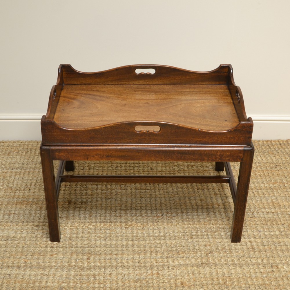 Georgian Mahogany Tray Top Antique Coffee Table