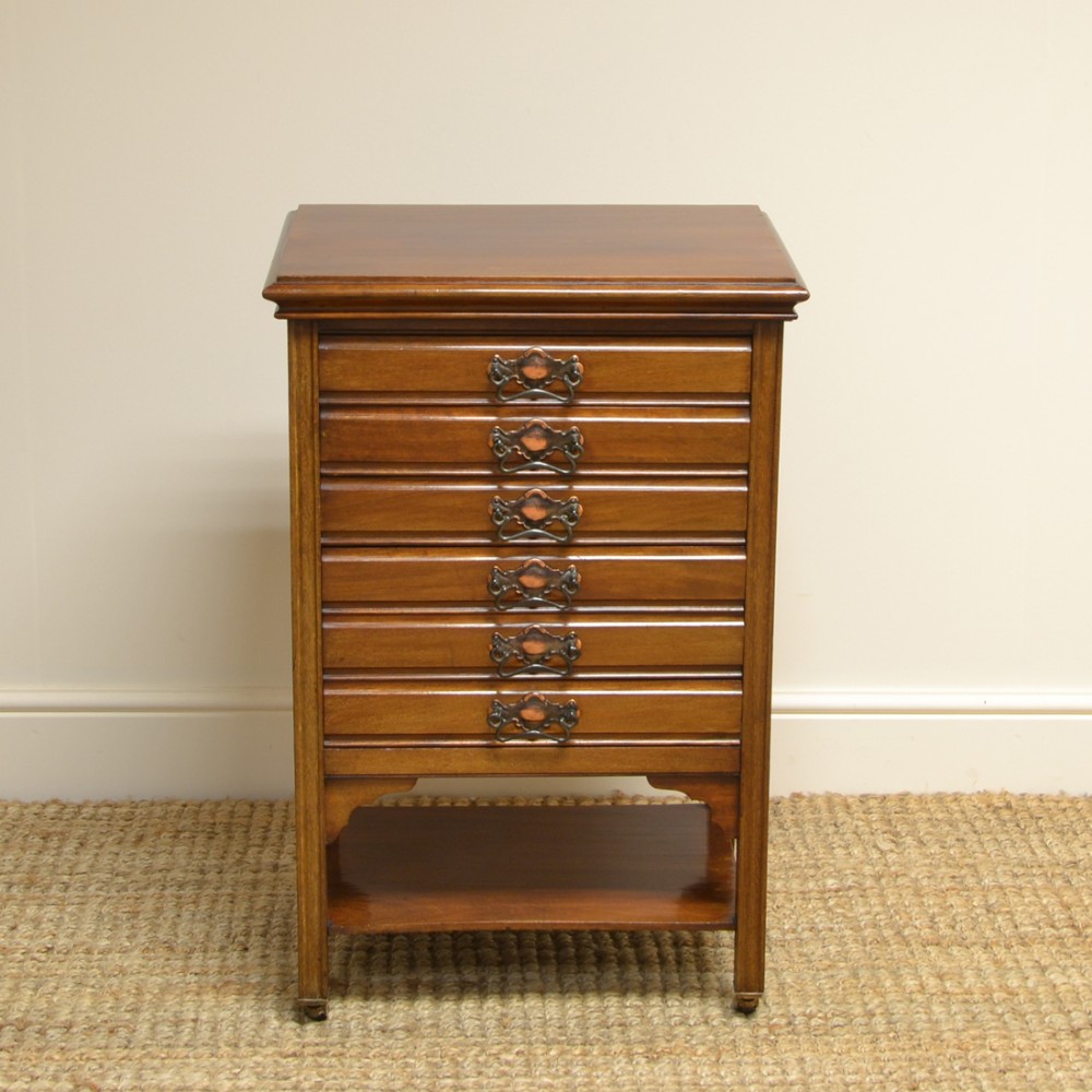 Edwardian Walnut Antique Music Cabinet