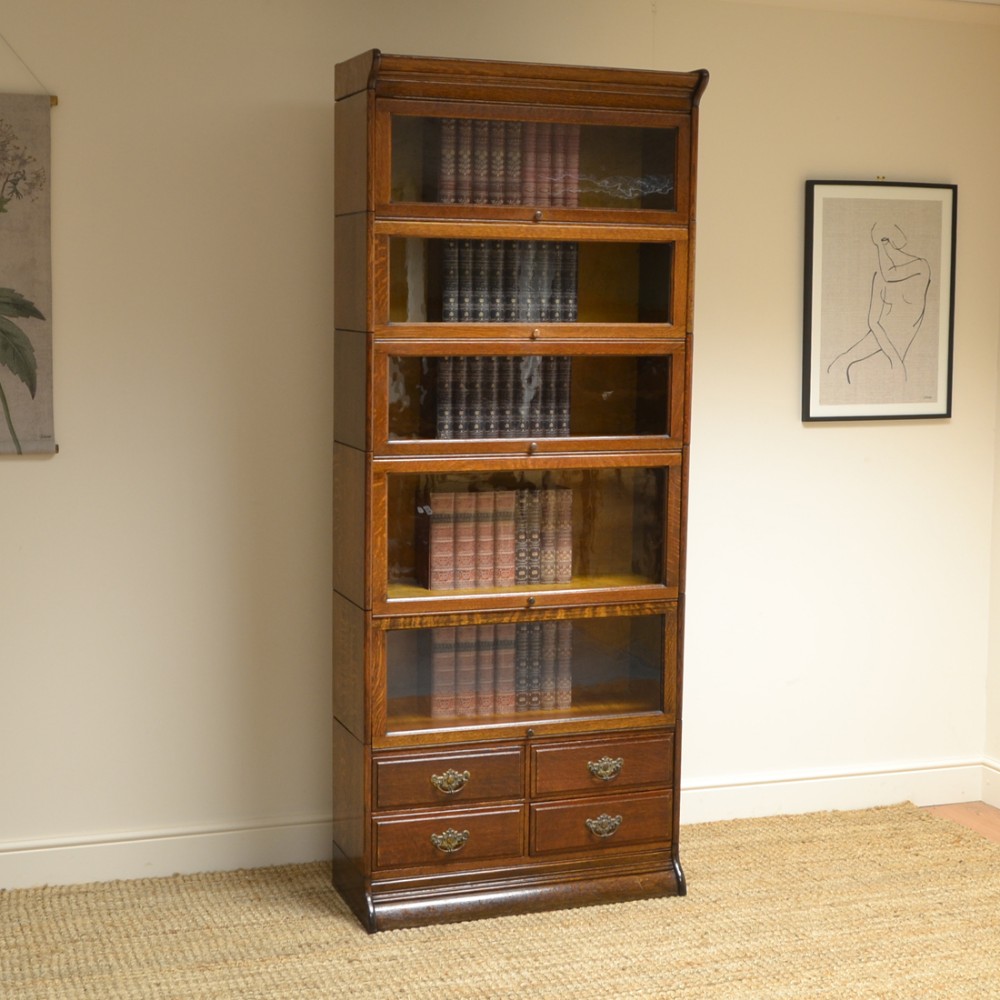 Huge Oak Antique Stacking Barristers Bookcase