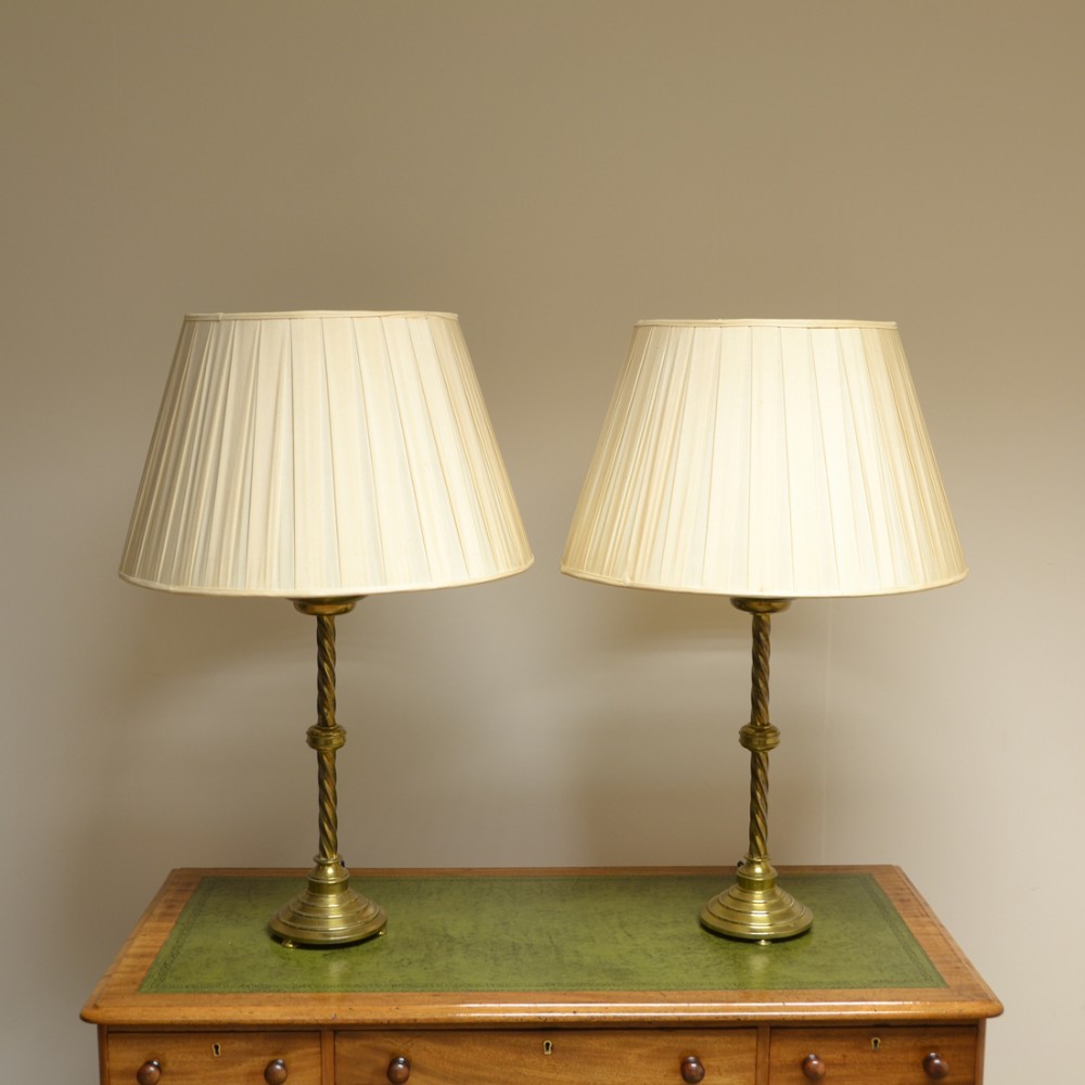 Stunning Pair of Victorian Lamps with Shades