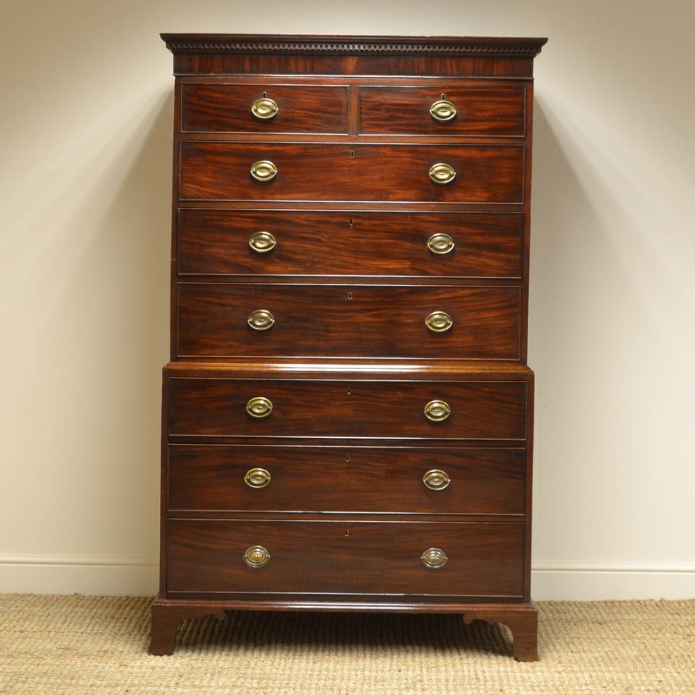 Stunning Georgian Cuban Mahogany Antique Chest on Chest