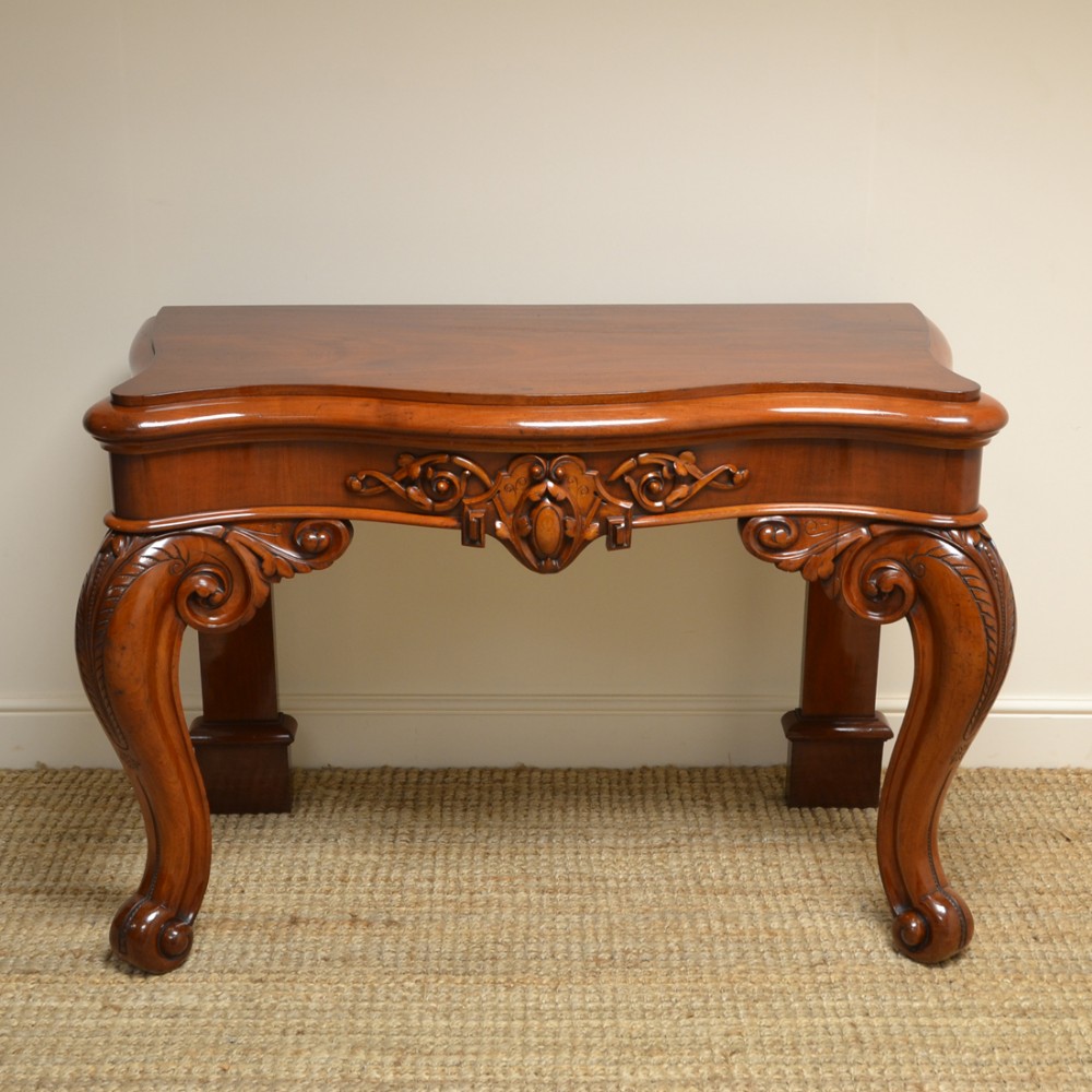 High Quality Serpentine Mahogany Victorian Antique Console Table