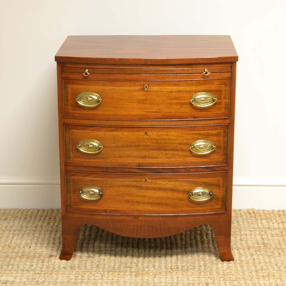 Fine Quality Small Regency Bow Fronted Antique Chest of Drawers