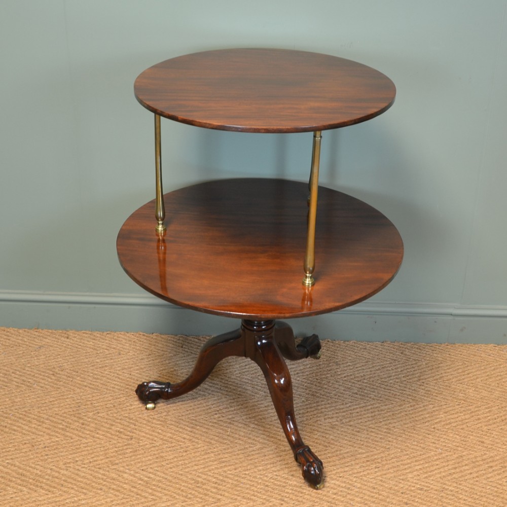 Spectacular Quality Georgian Mahogany Antique Two Tier Occasional Table