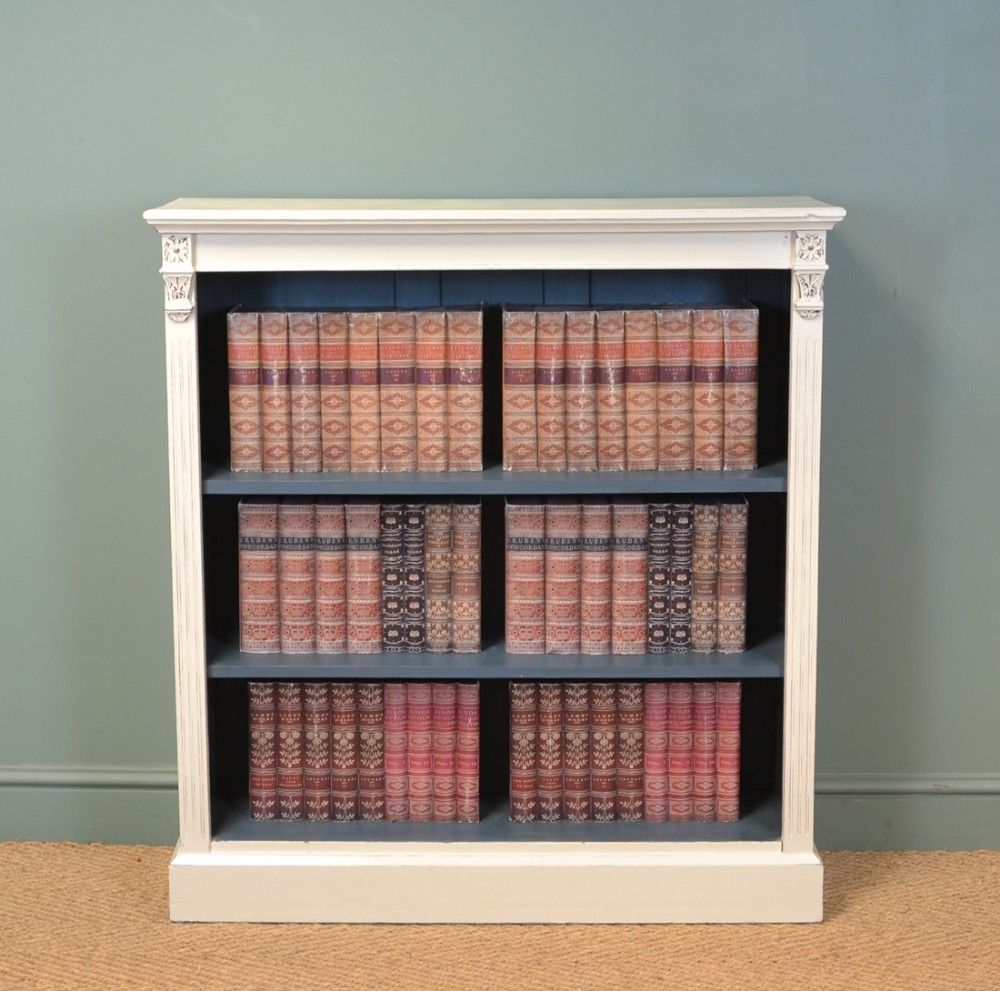 Quality Victorian Painted Antique Open Bookcase