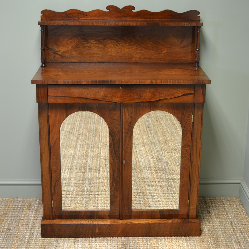 Spectacular Regency Figured Rosewood Mirrored Antique Chiffonier 