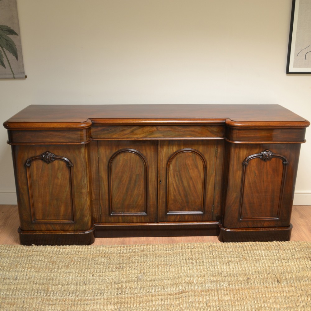 Magnificent Large Four Door Victorian Figured Mahogany Antique Sideboard