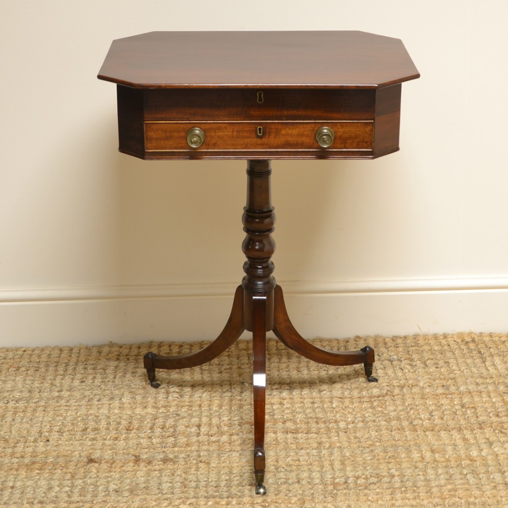 Unusual Regency Mahogany Pedestal Occasional Table