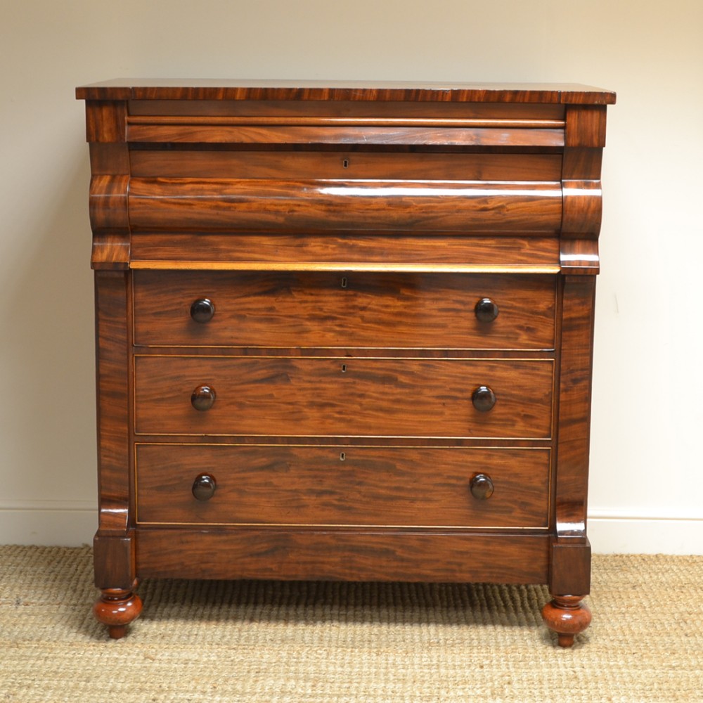 Stunning Large, Tall Victorian Mahogany Scottish Antique Chest of Drawers