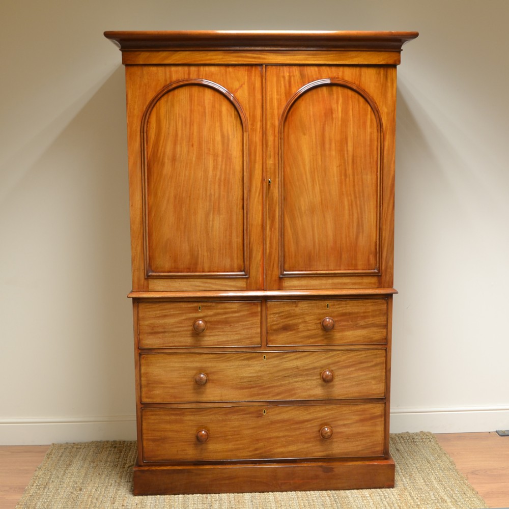 Victorian Warm Mahogany Antique Linen Press