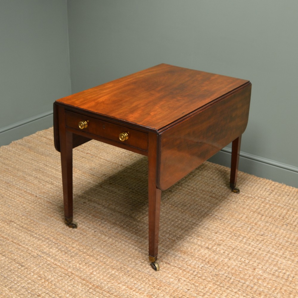 Quality George III Solid Mahogany Antique Drop Leaf Table