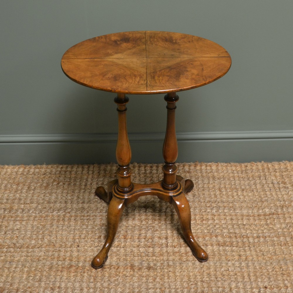 Small Edwardian Figured Walnut Antique Occasional Table