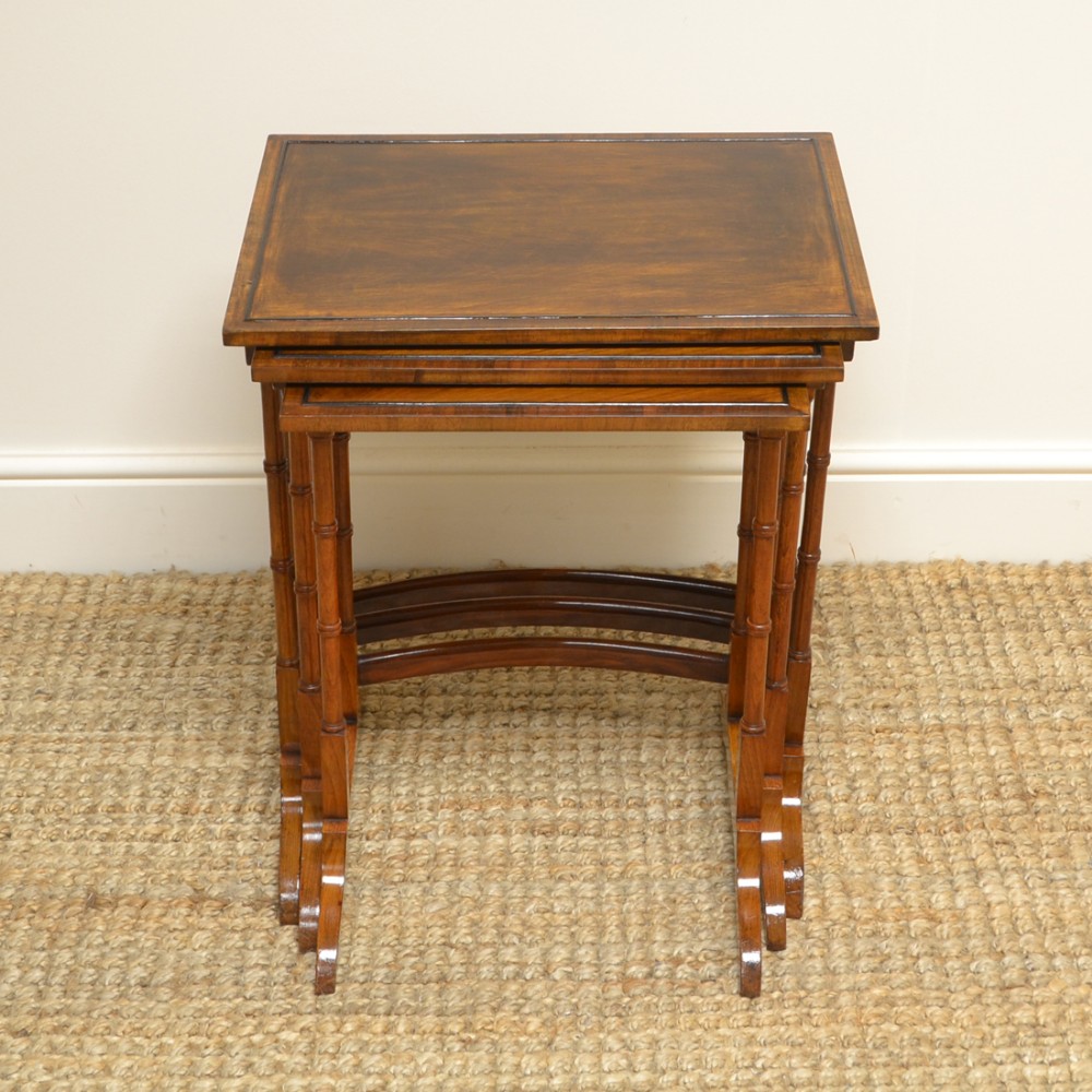 Elegant S & H Jewell Nest of Three Antique Tables