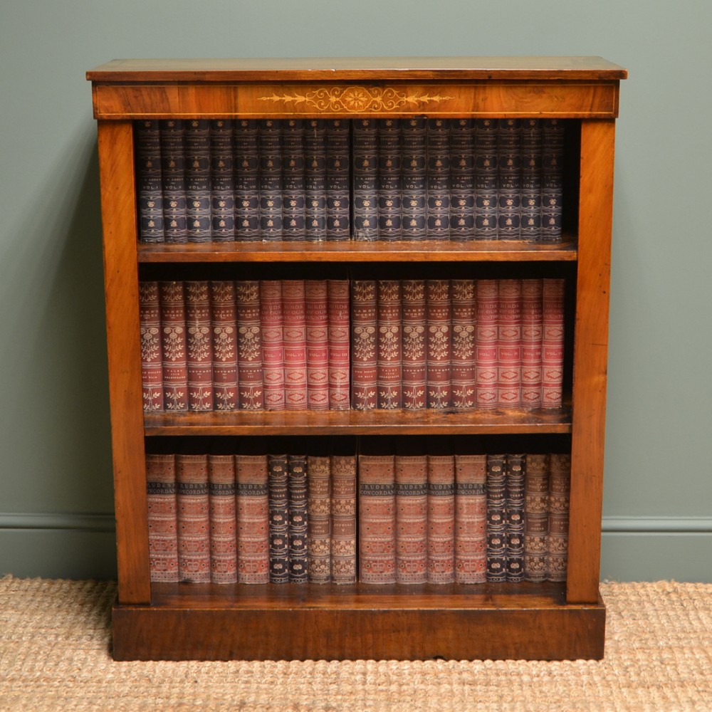 Victorian Country House Walnut Antique Open Bookcase