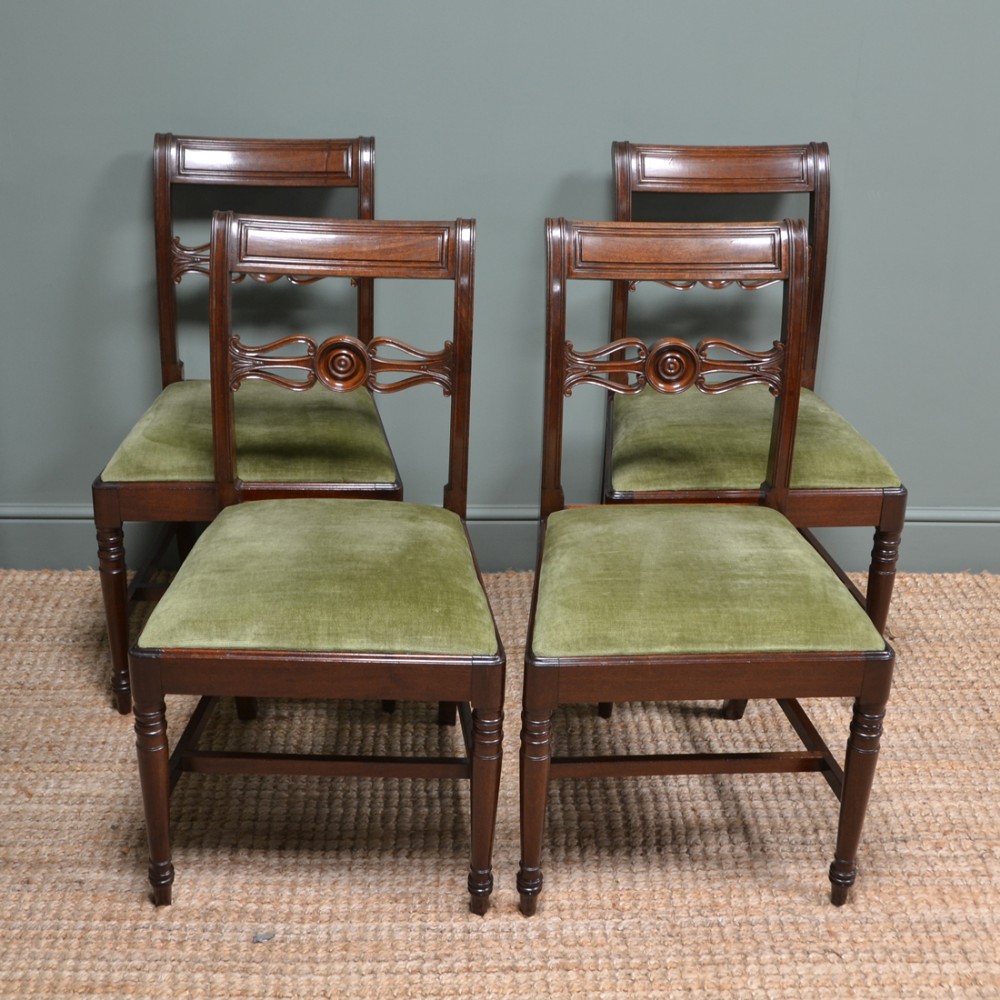 Quality Georgian Mahogany Set of Four Antique Dining Chairs