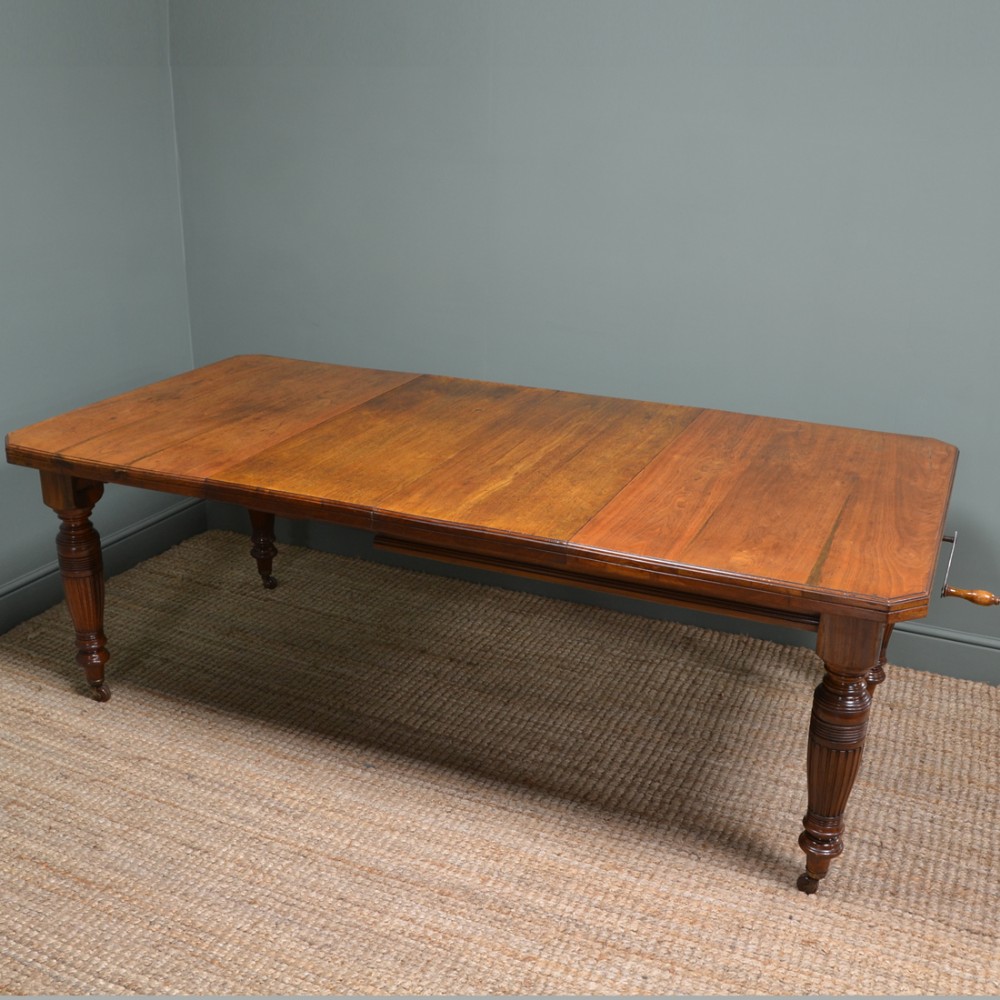 Victorian Walnut Country House Antique Extending Dining Table
