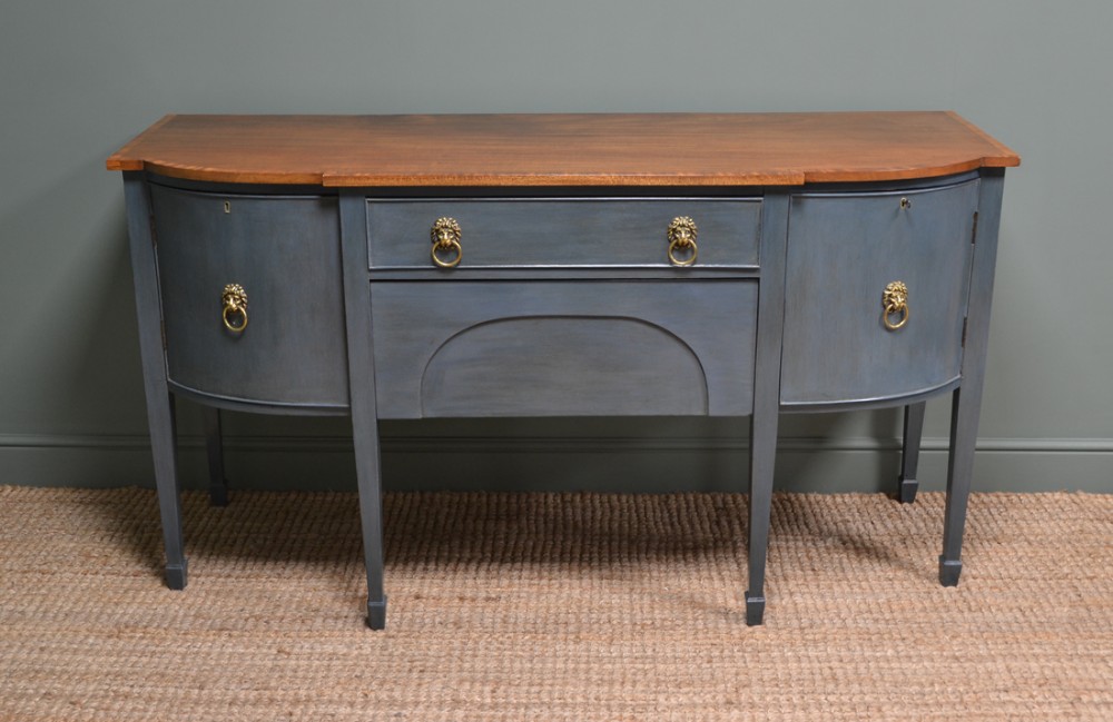 Victorian Bow Front Antique Painted Sideboard