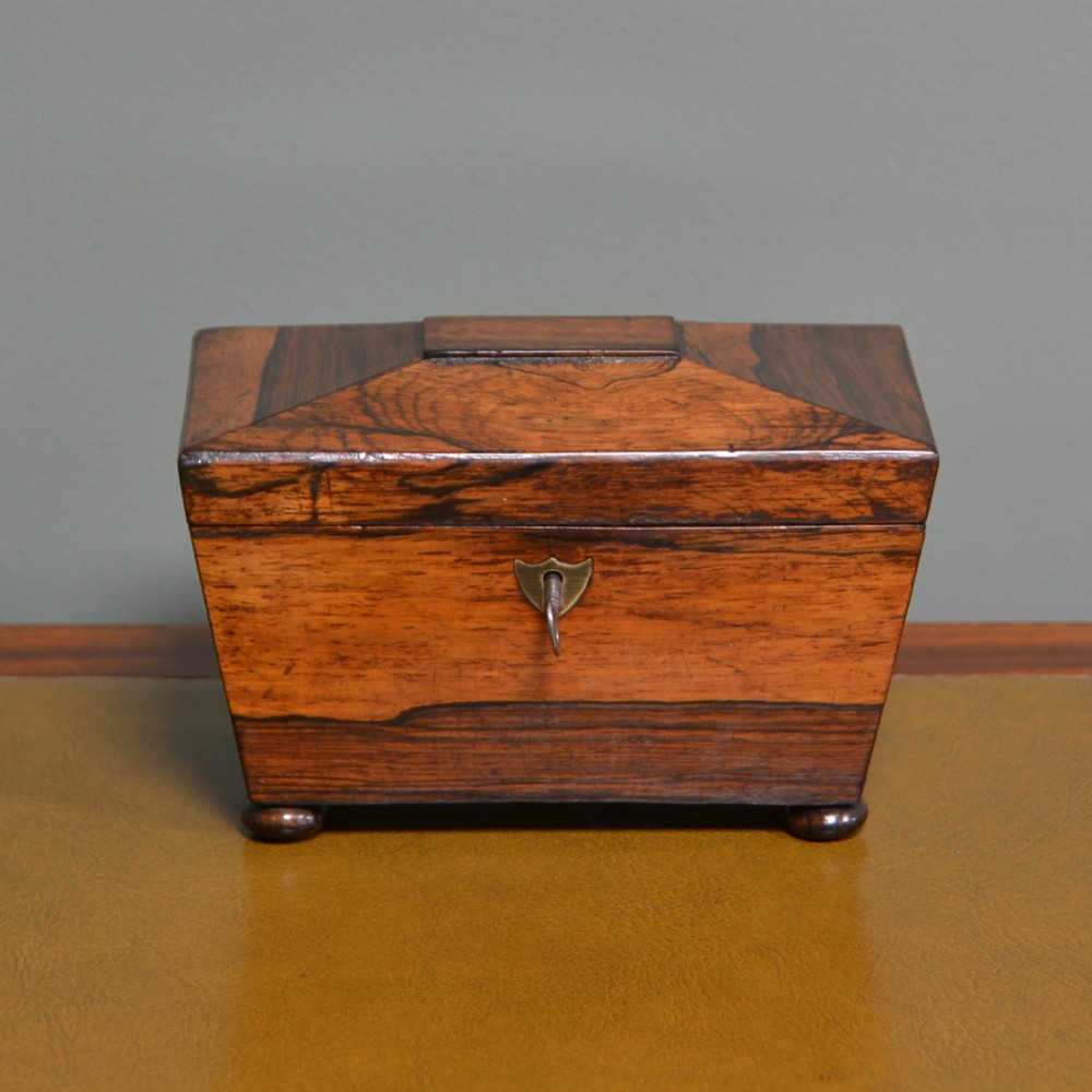 Quality Regency Rosewood Antique Tea Caddy