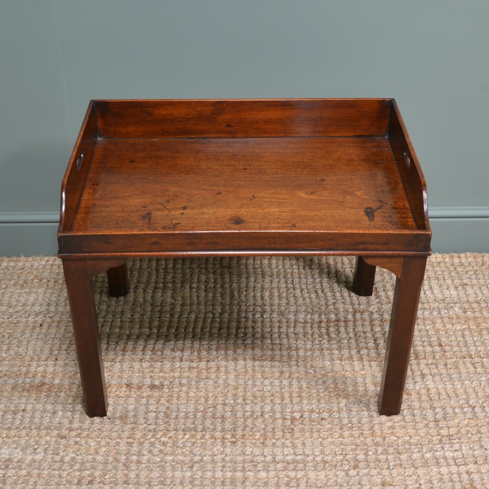 Georgian Mahogany Tray Top Antique Coffee Table