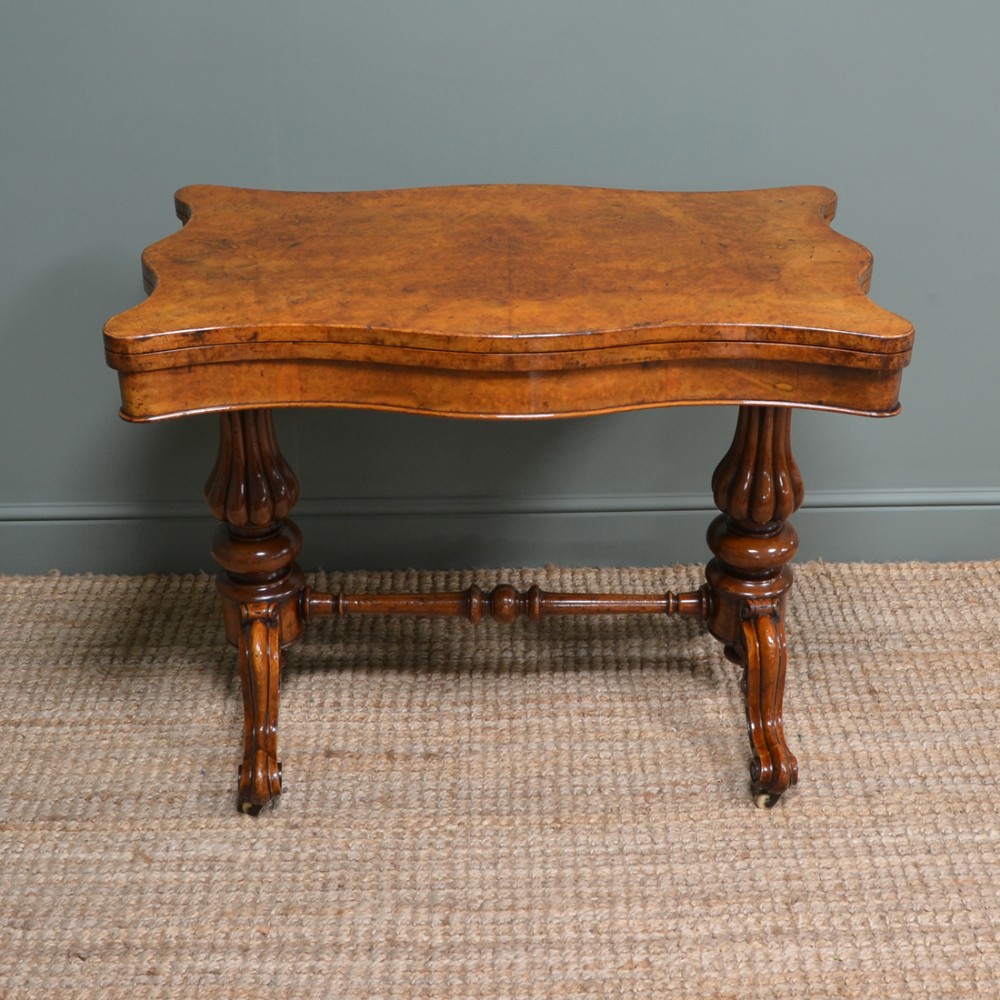 Stunning Figured Walnut, Victorian Antique Card Table 