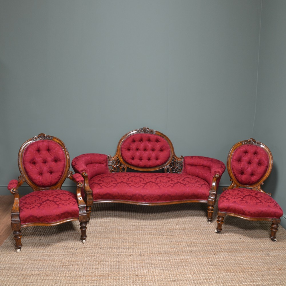 Victorian Walnut Antique Salon Suite