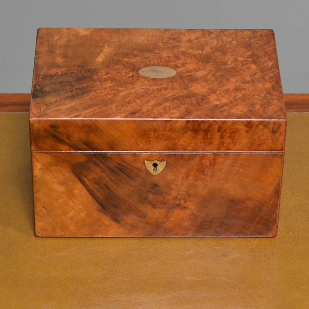 Victorian Figured Walnut Antique Stationery Box