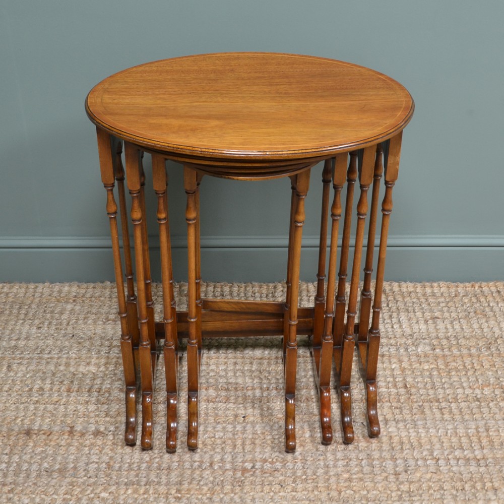 Nest of Four Edwardian Mahogany Antique Occasional Tables