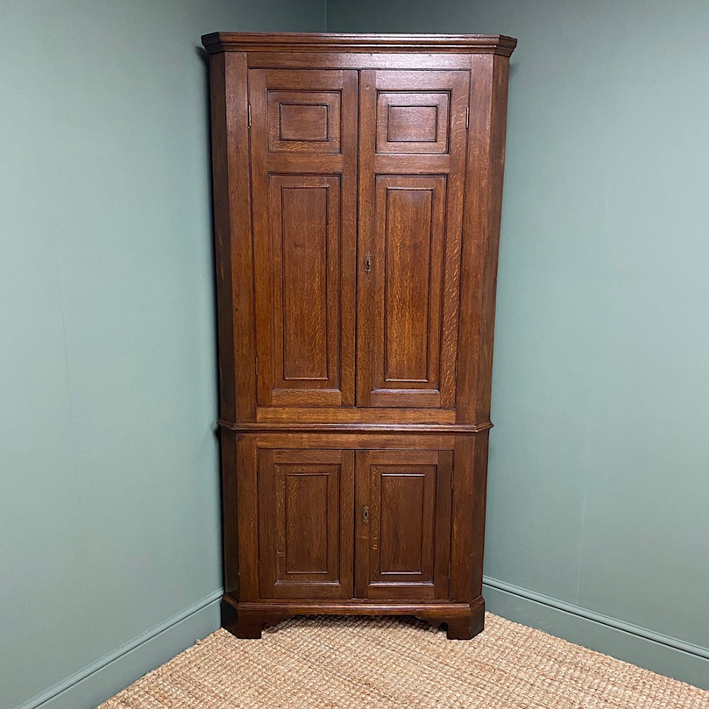 Georgian Country Oak Antique Floor Standing Corner Cupboard