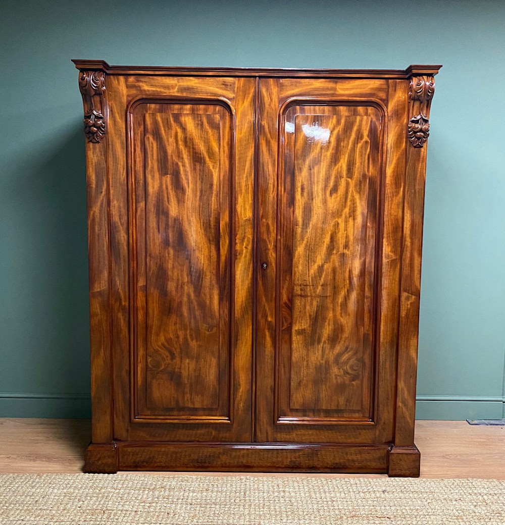 Striking Gillows Victorian Mahogany Antique Wardrobe