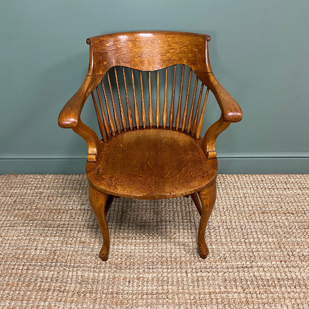 Victorian Oak Arts & Crafts Antique Desk Chair