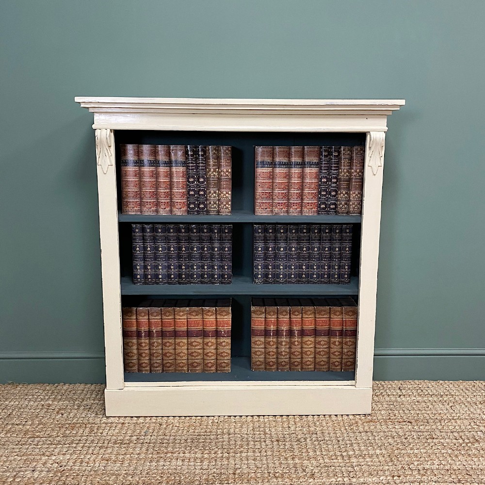 Quality Victorian Painted Antique Open Bookcase