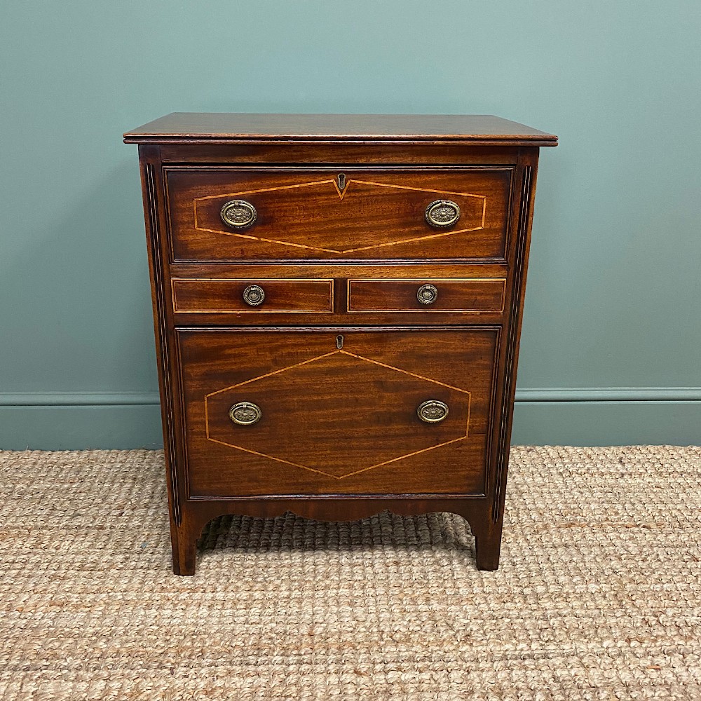 Small Inlaid Mahogany Regency Antique Chest