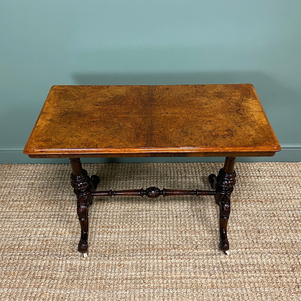 Magnificent Victorian Figured Walnut Antique Centre Table