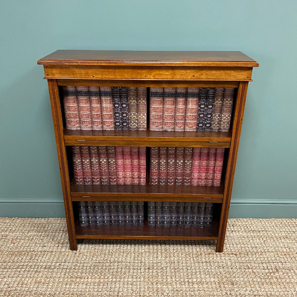 Quality Victorian Antique Walnut Open Bookcase
