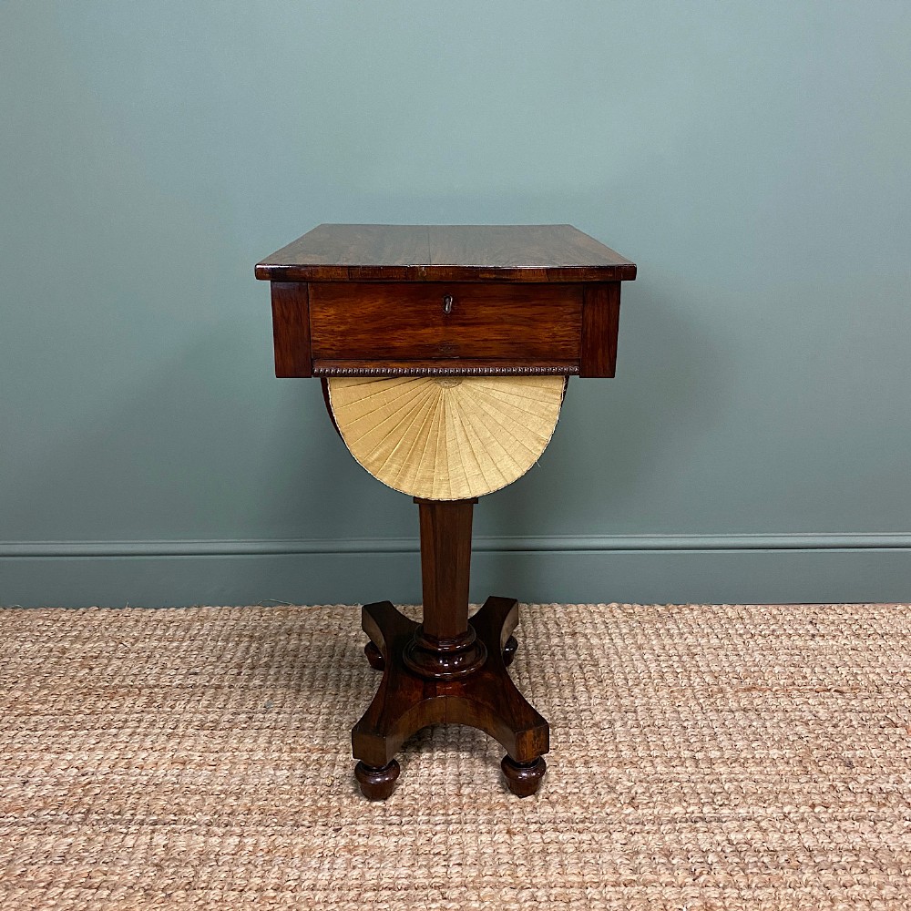 Stunning William IV Rosewood Antique Work box