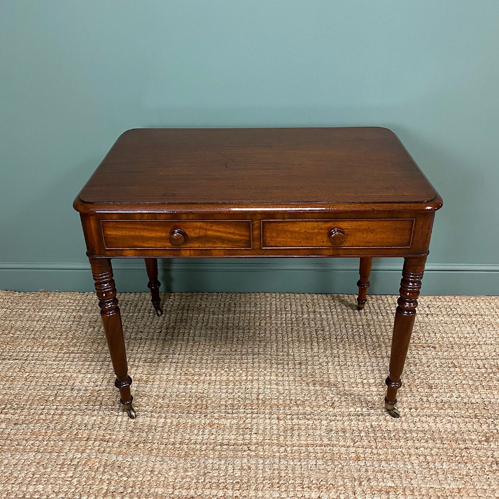 Beautifully Figured Victorian Mahogany Antique Writing Table