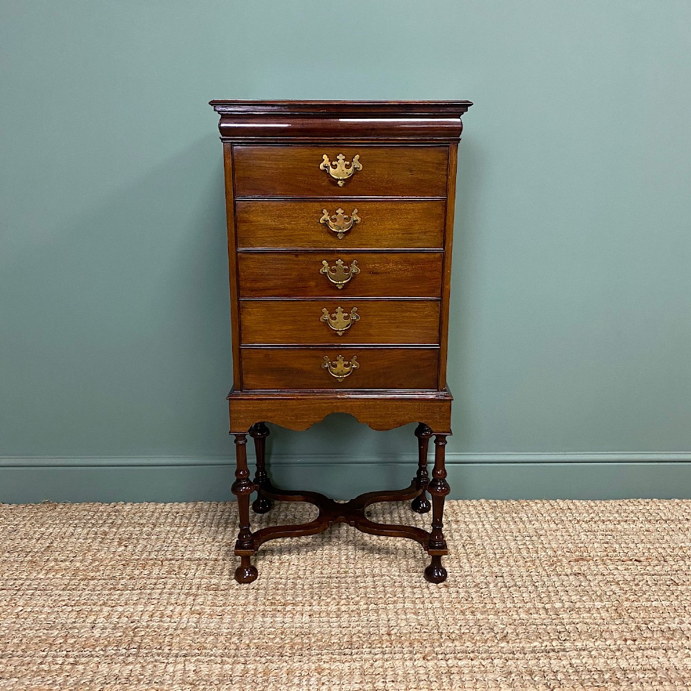 Edwardian Walnut Antique Music Cabinet
