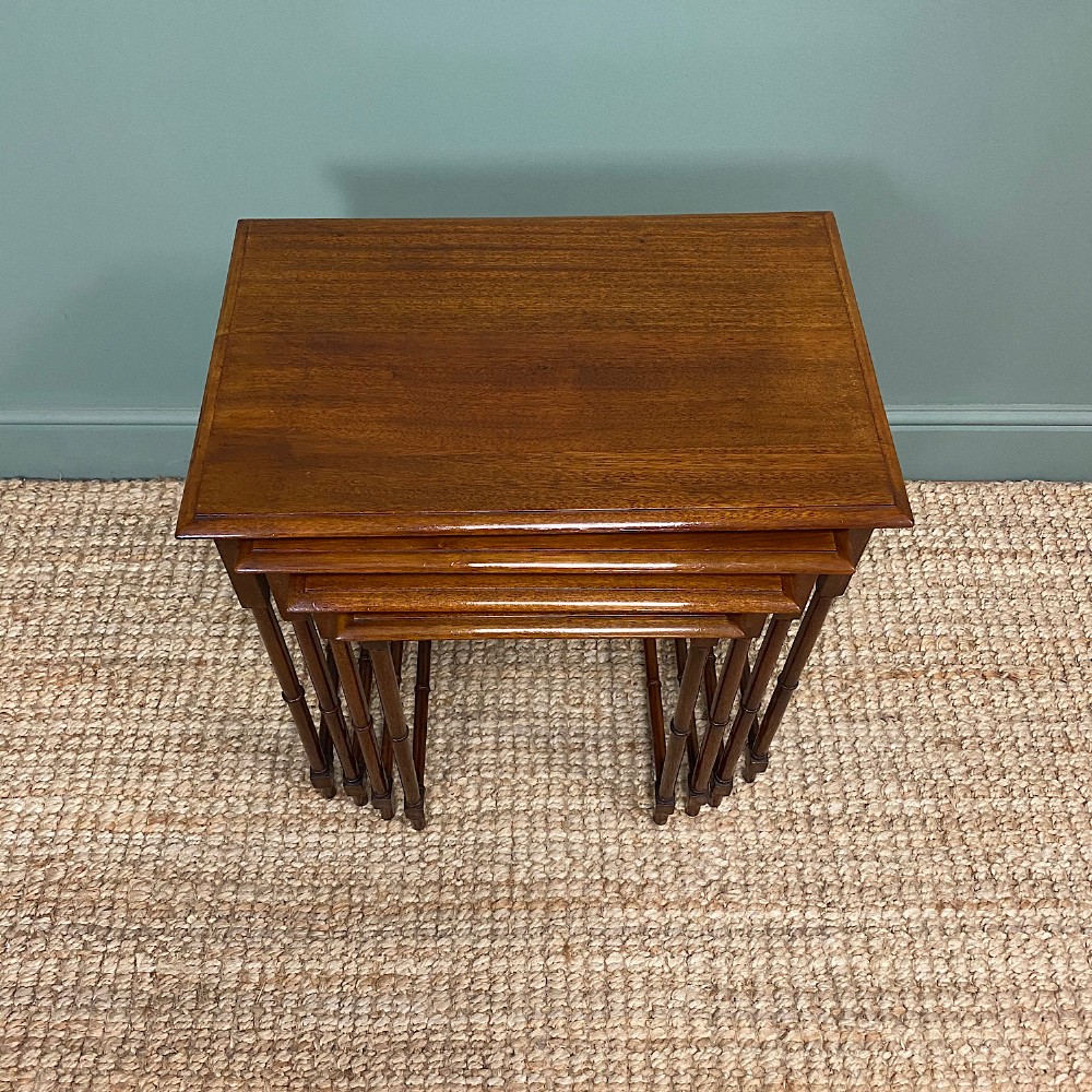 Nest of Four Edwardian Mahogany Antique Occasional Tables