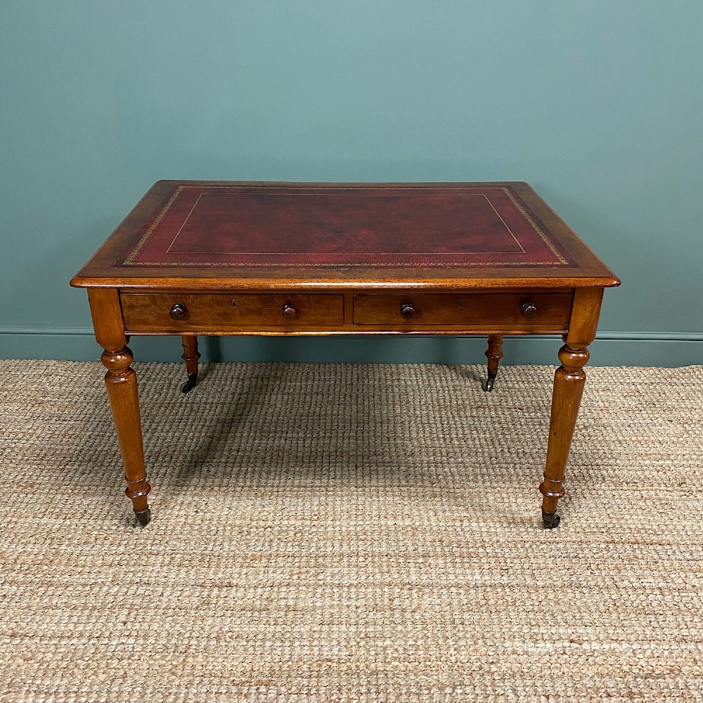 Spectacular Quality Victorian Mahogany Antique Partners Writing Table 