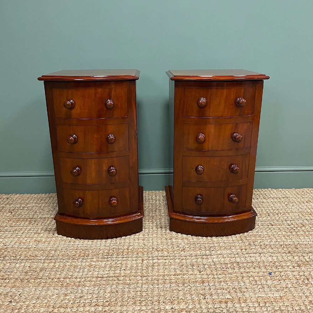 Pair of Victorian Mahogany Antique Bedside Cabinets