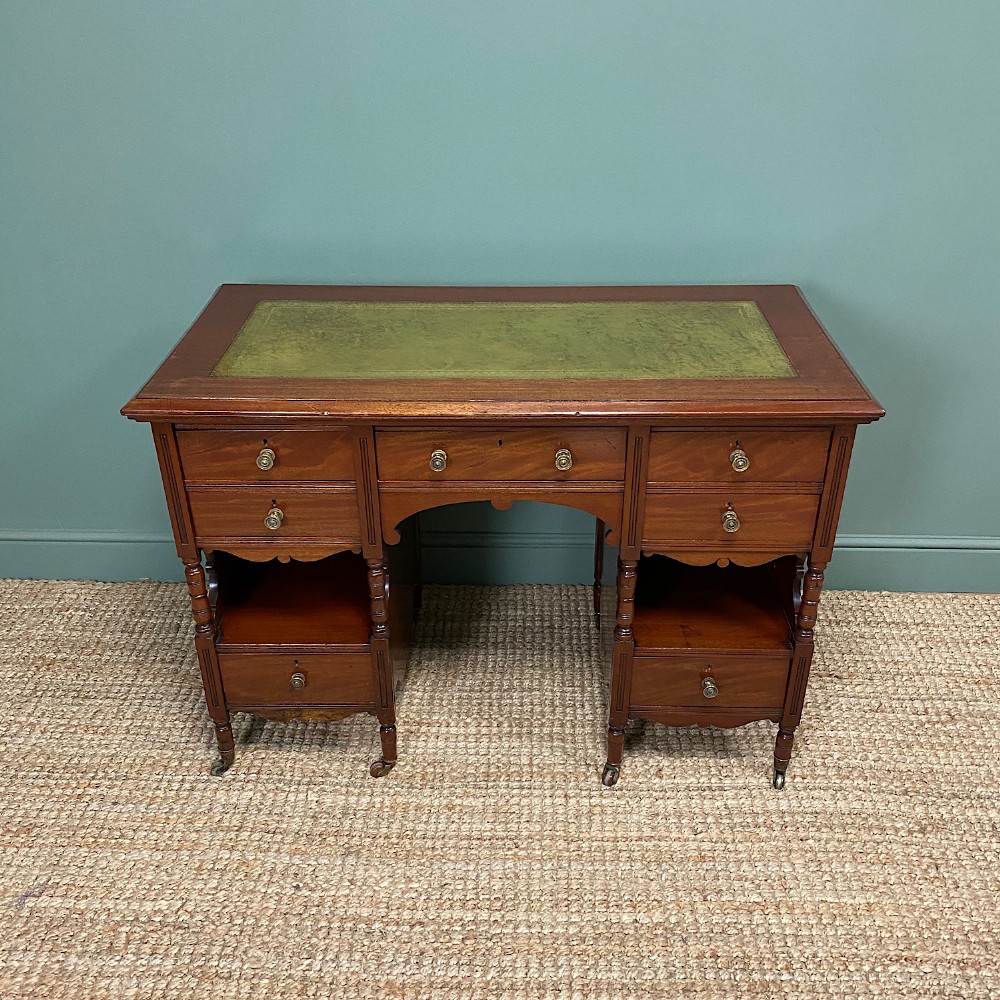 Small Victorian Walnut Antique Writing Desk