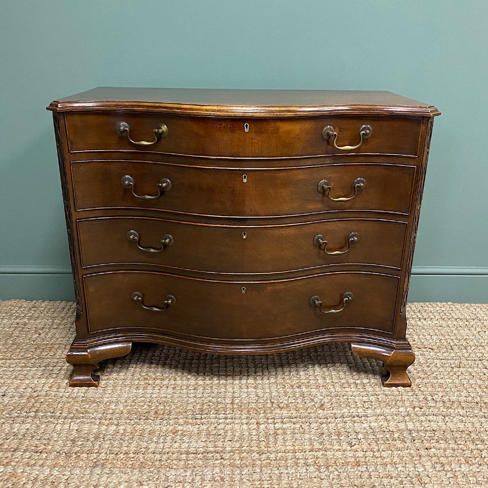 Victorian Mahogany Serpentine Front Antique Chest of Drawers