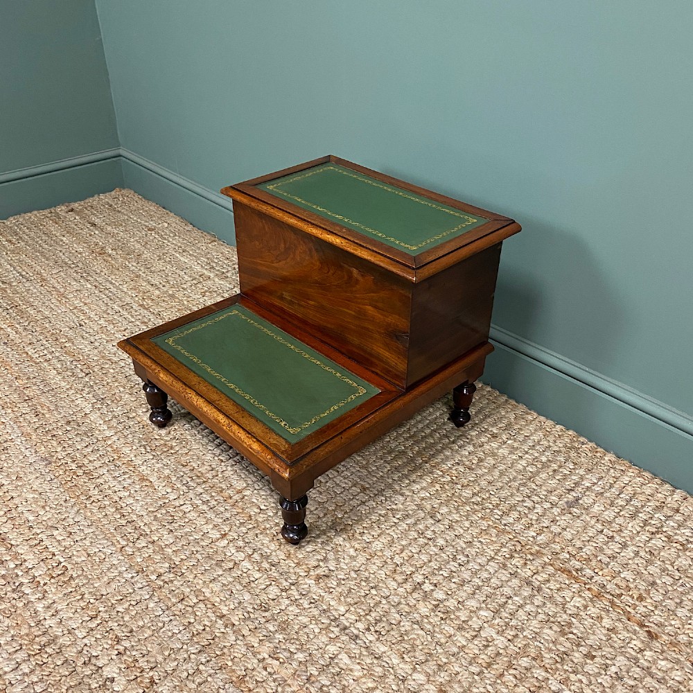 Victorian Mahogany Antique Library Steps